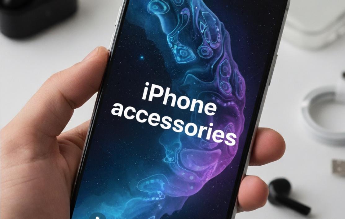 word iPhone accessories on iPhone screen