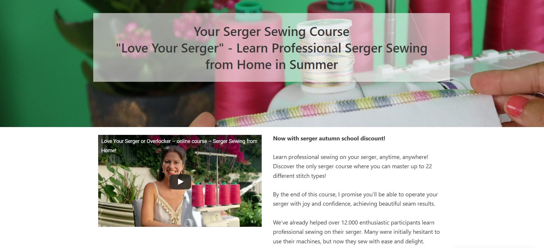 Love Your Serger Online Sewing Course
